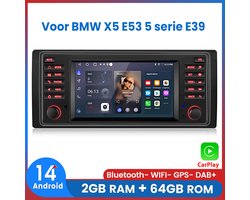 Awesafe 2DIN Autoradio - Geschikt Voor BMW X5 E53 5 serie E39 - 7 inch IPS Scherm - RAM 2GB + ROM 64GB - Draadloos Apple Carplay & Android Auto - Bluetooth & Wifi - Radio Scherm