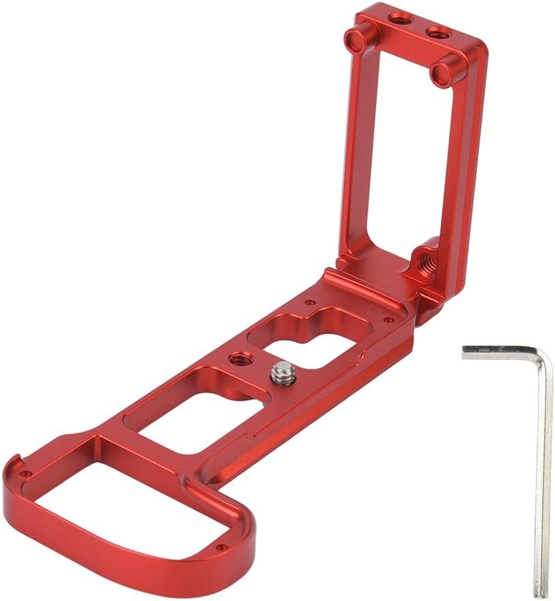 Camera Handle - Aluminium Vertical L Bracket - Quick Release Plate voor Nikon Z6 Z7 Mirrorless Camera (Rood)