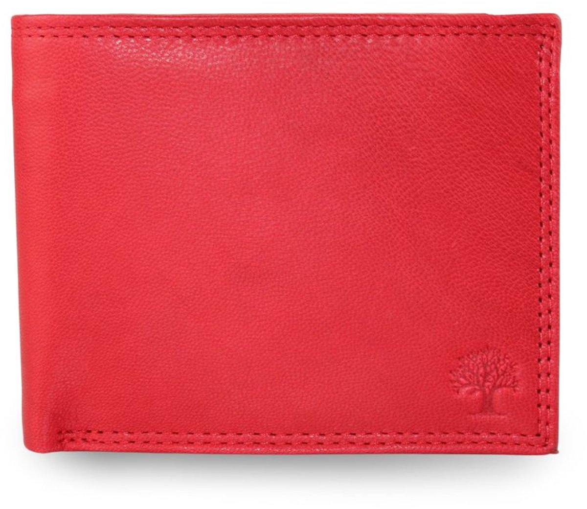 Heren Portemonnee Leer Rood - RFID Anti skim - Ritsvak voor Briefgeld - Cadeau voor Mannen - Leren Billfold
