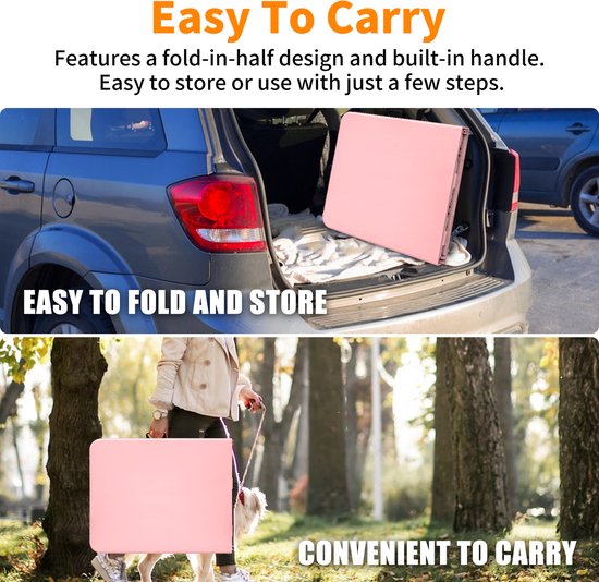 Campingtafels 180 cm - Inklapbaar Met Handgreep - Multifunctioneel - Kunststof - Roze — afbeelding 4