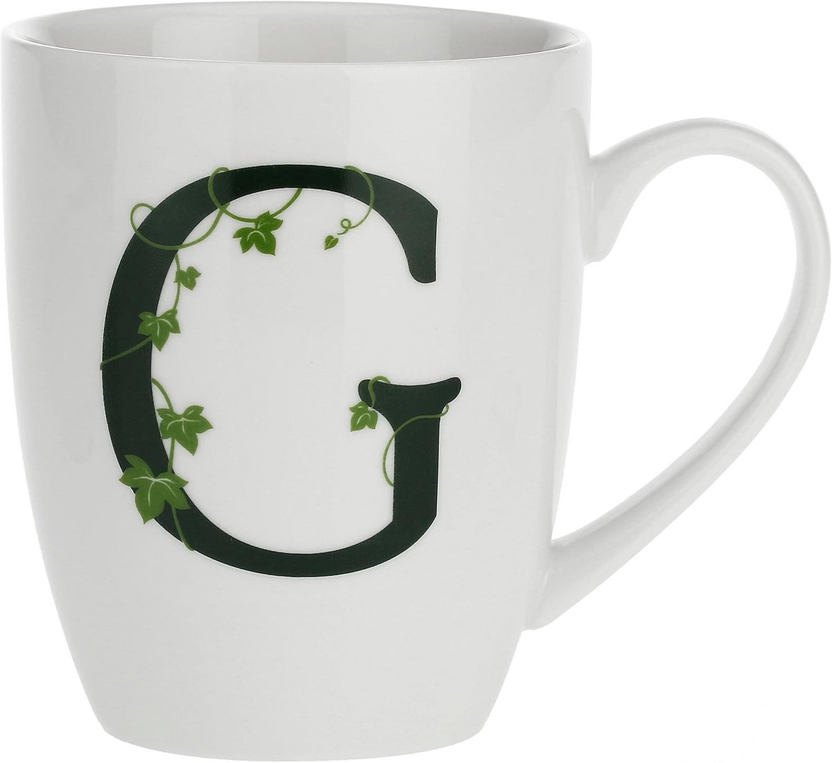 Witte Porseleinen Mok met Letter G, Ideaal als Cadeau