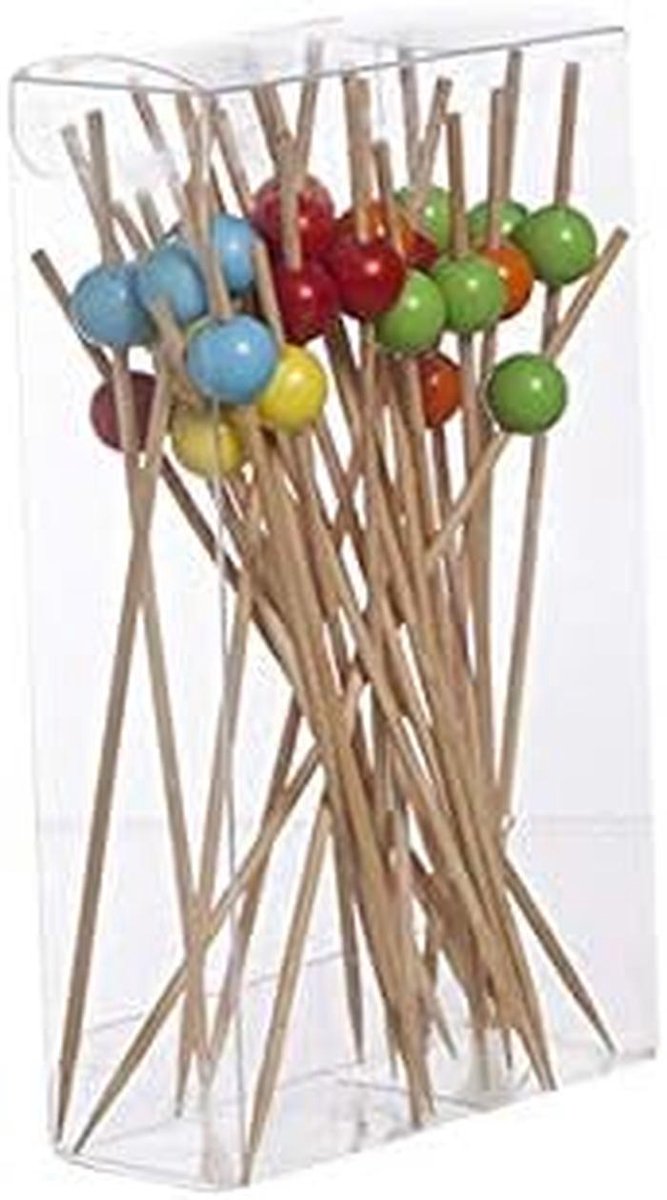 Aperitiefstokken 12 cm - Comfortabele en Trendy Knijpers - Set van 30 in Diverse Kleuren