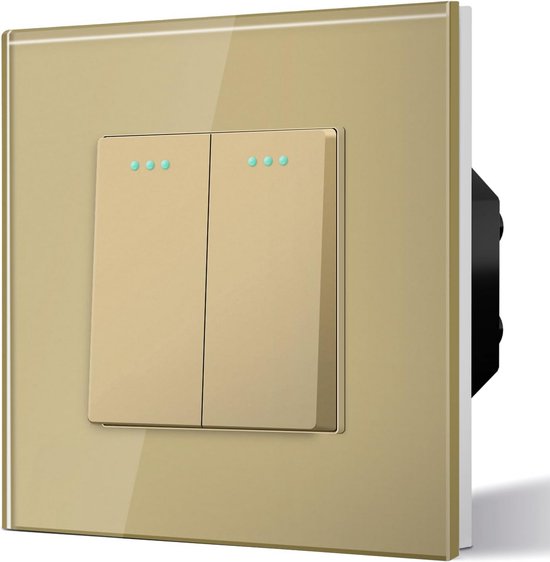 Tweeweg Taster 10A Glas Frame Kristallen Zonder Schroeven Luxe Modern | bol
