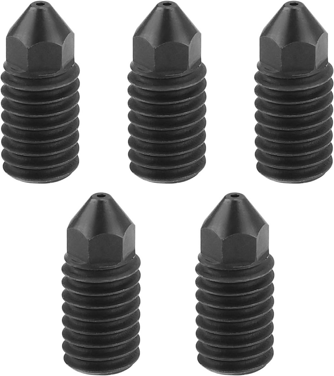 5 stuks 0,4 mm gehard stalen 3D-printer sproeiers voor hoge temperatuur filamenten M4 draadmondstuk