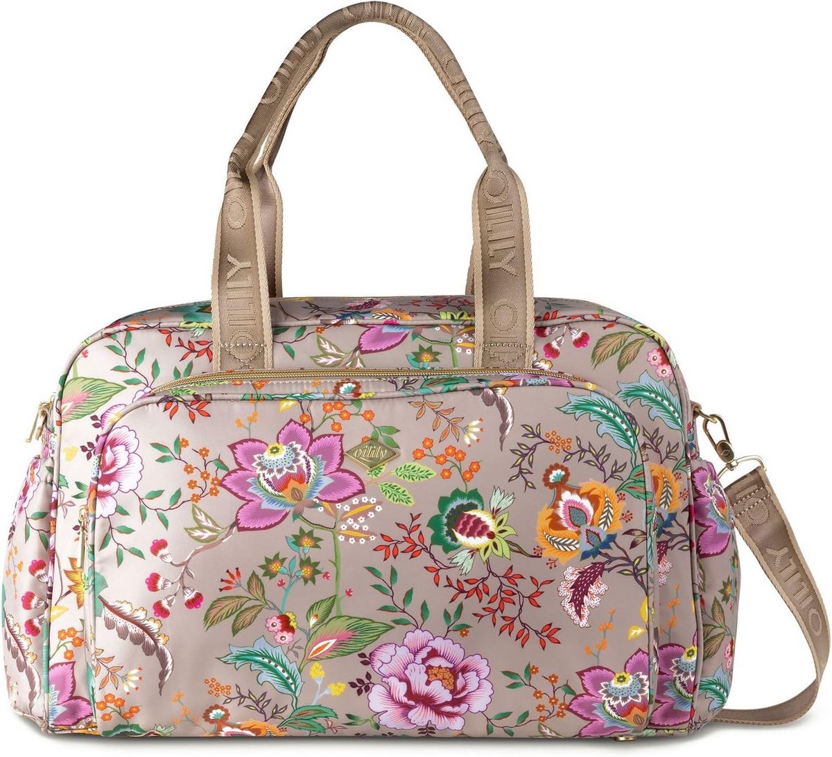 Ruime Luiertas met Verschoonmat - Beige/Kleurrijk
