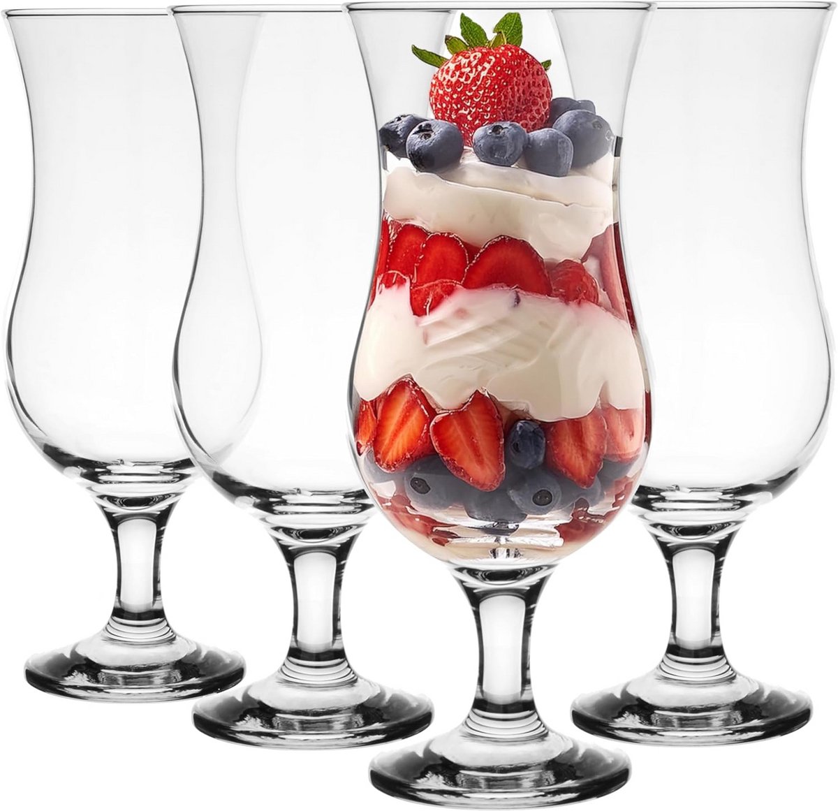 Set van 4 Lange Cocktailglazen 420 ml voor Gin, Water en Smoothies