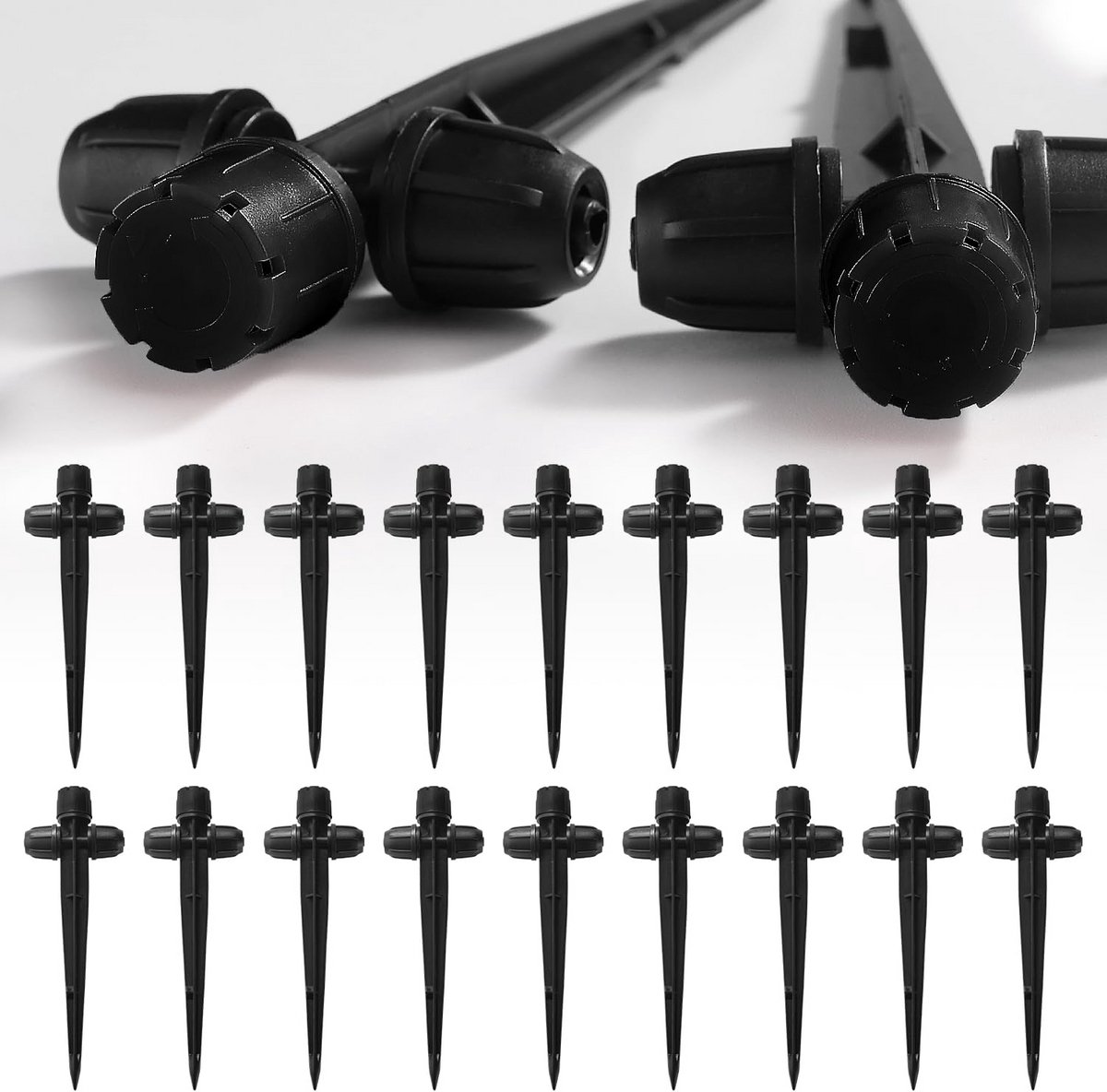 18 Stuks Verstelbare Druppelaars voor 1/4 Inch Irrigatieslang - 360 Graden Waterstroom Regelaar