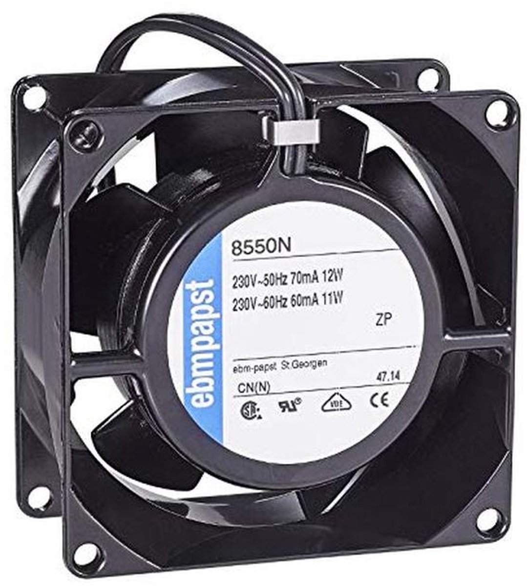 Axiale Ventilator 80x80x38 mm voor Hoge Temperaturen (tot 70°C) - Geschikt voor Pelletsverwarming