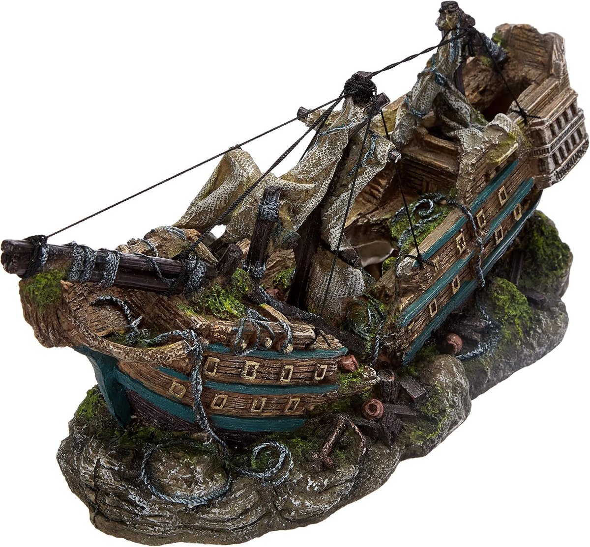 Sierlijk Aquarium Ornament Boot - Waterdichte en Giftvrije Hars Decoratie
