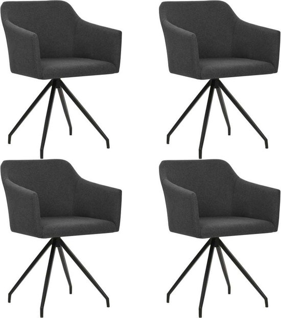 Schouderophalend Vermaken Ontwijken Moderne Eetkamerstoelen 360° Donkergrijs set van 4 STUKS Stof / Eetkamer  stoelen /... | bol.com
