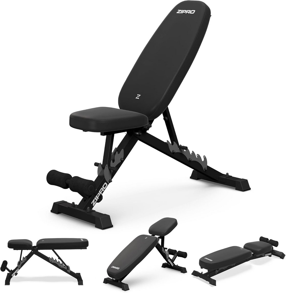 Halterbank Opvouwbaar - Fitness Bank - Krachttraining Thuis - Verstelbare Posities - Max 230 kg - Zwart