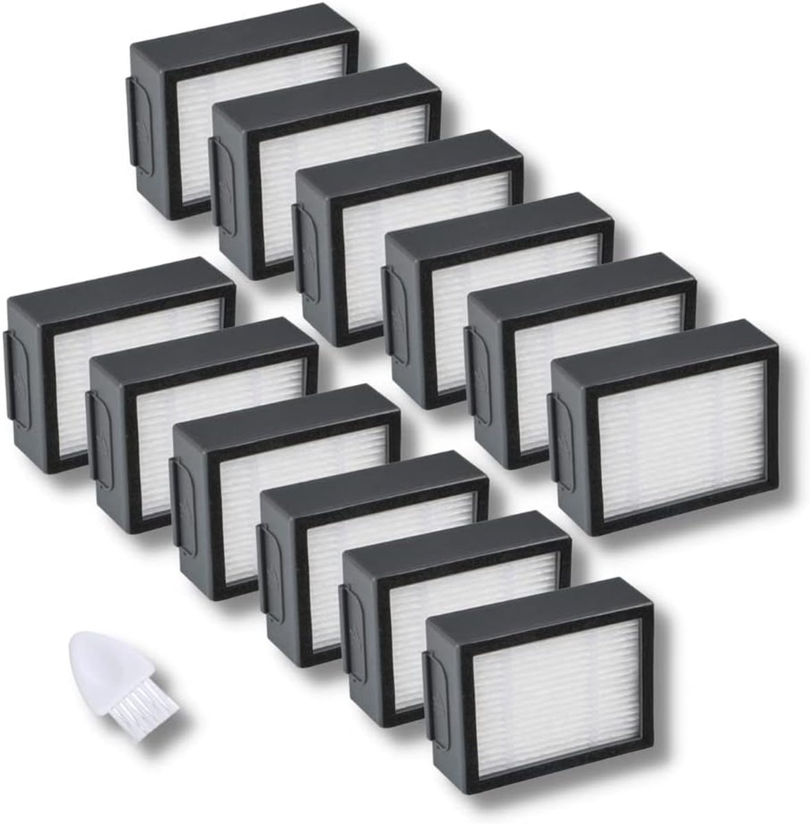 Vervangingsfilters geschikt voor iRobot Roomba i1 i1152 i3 + i4+ i6 i7+ i8 Combo i5 + J5 + e5 e6 (Niet voor Combo J7+ J9+) i & e Hoogrendement hepa Filter (12-Pack)