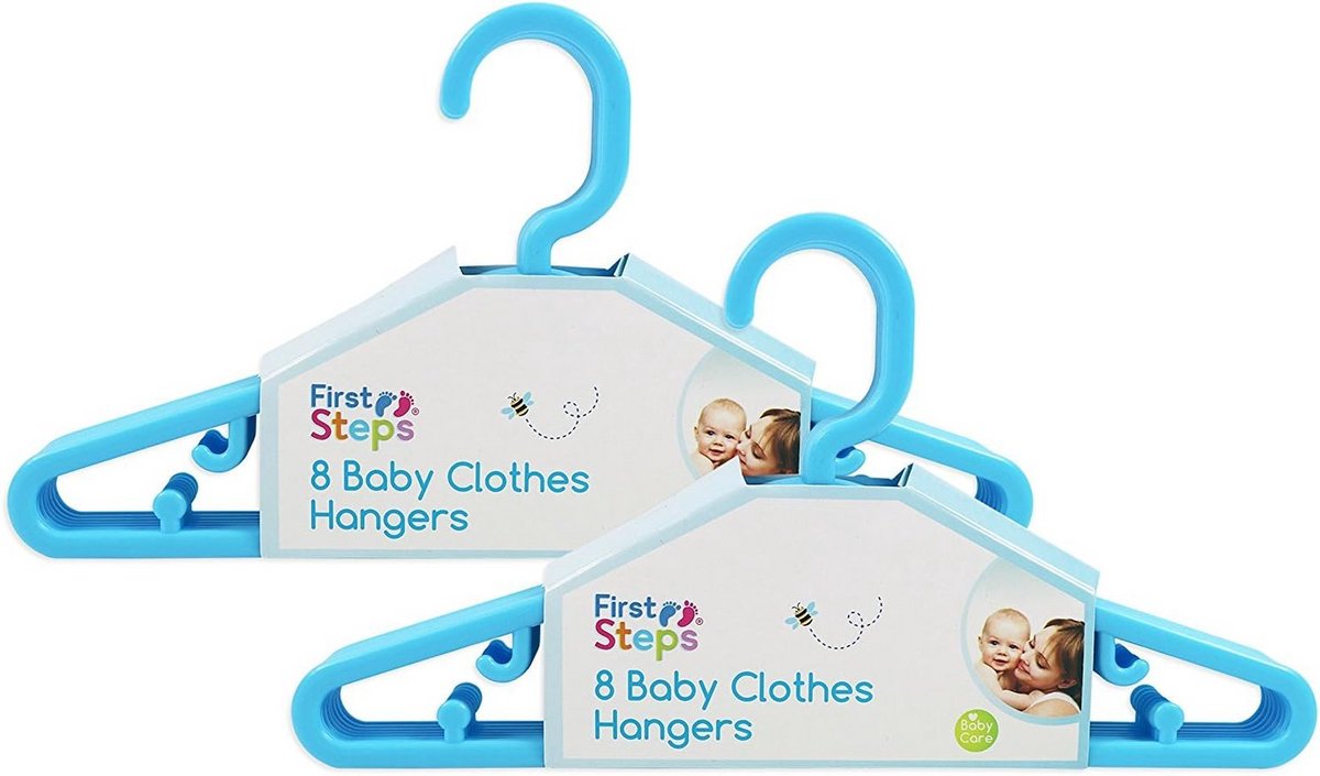 8x Baby Kledinghangers Set - Kinderkledinghangers voor Babykleding - Blauw, Roze of Wit
