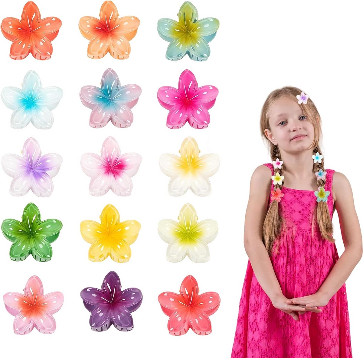 Set van 15 Bloemen Haarspeldjes Klein & Antislip voor Dames en Meisjes