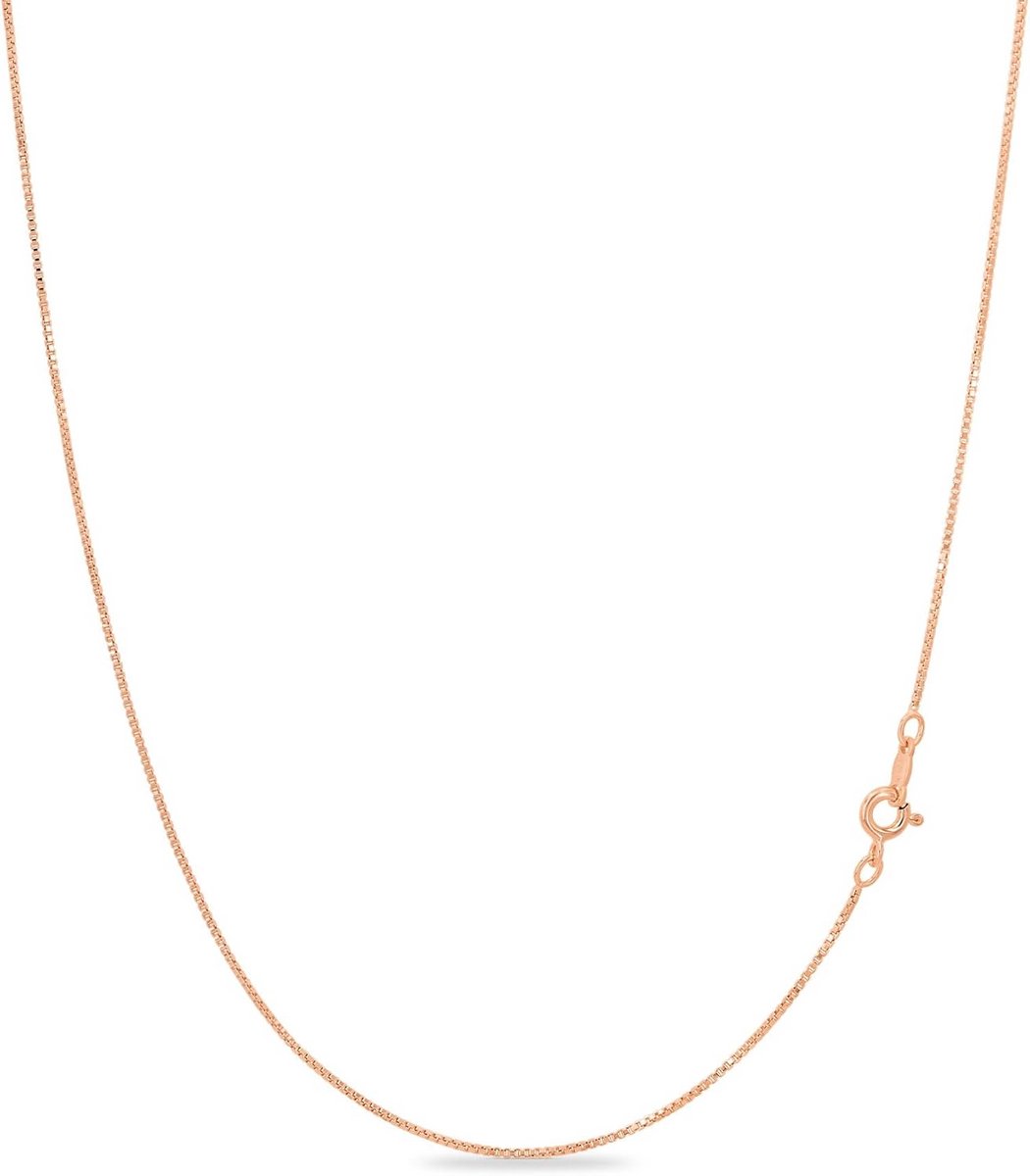 Dames en Heren Ketting 18K Goud Over Sterling Zilver | Fijne 1mm Vierkante Schakelketting