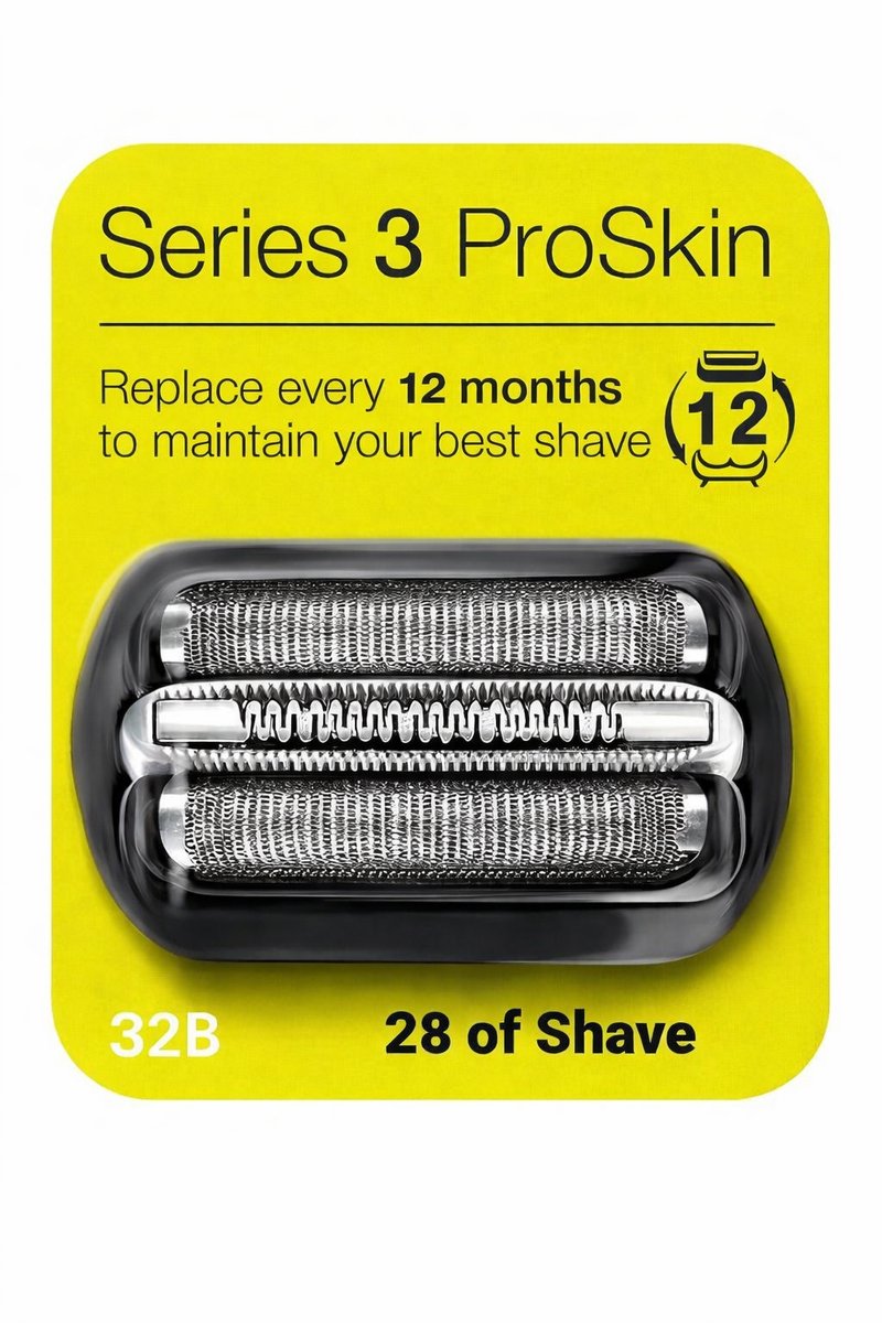 28 of Shave – Vervangende Scheerkop Compatibel met Braun Series 3 – Geschikt voor Modellen 32B, 300S, 301S, 310S, 320S, 330S, 340S, 350CC, 380S, 3000S, 3010S, 3020S, 3050CC, 3040S – Nat & Droog Scheren