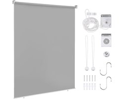 Rolgordijn Thermo Verduisterend - Verticaal Zonnescherm - Duurzame Rolgordijn Waterdicht - Grijs 180 x 140 cm