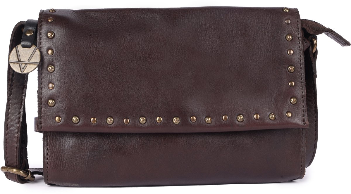 Echte Italiaanse Leren Boho Crossbody Schoudertas met Studs – Stijlvol, Duurzaam & Perfect voor Dagelijks Gebruik voor Dames