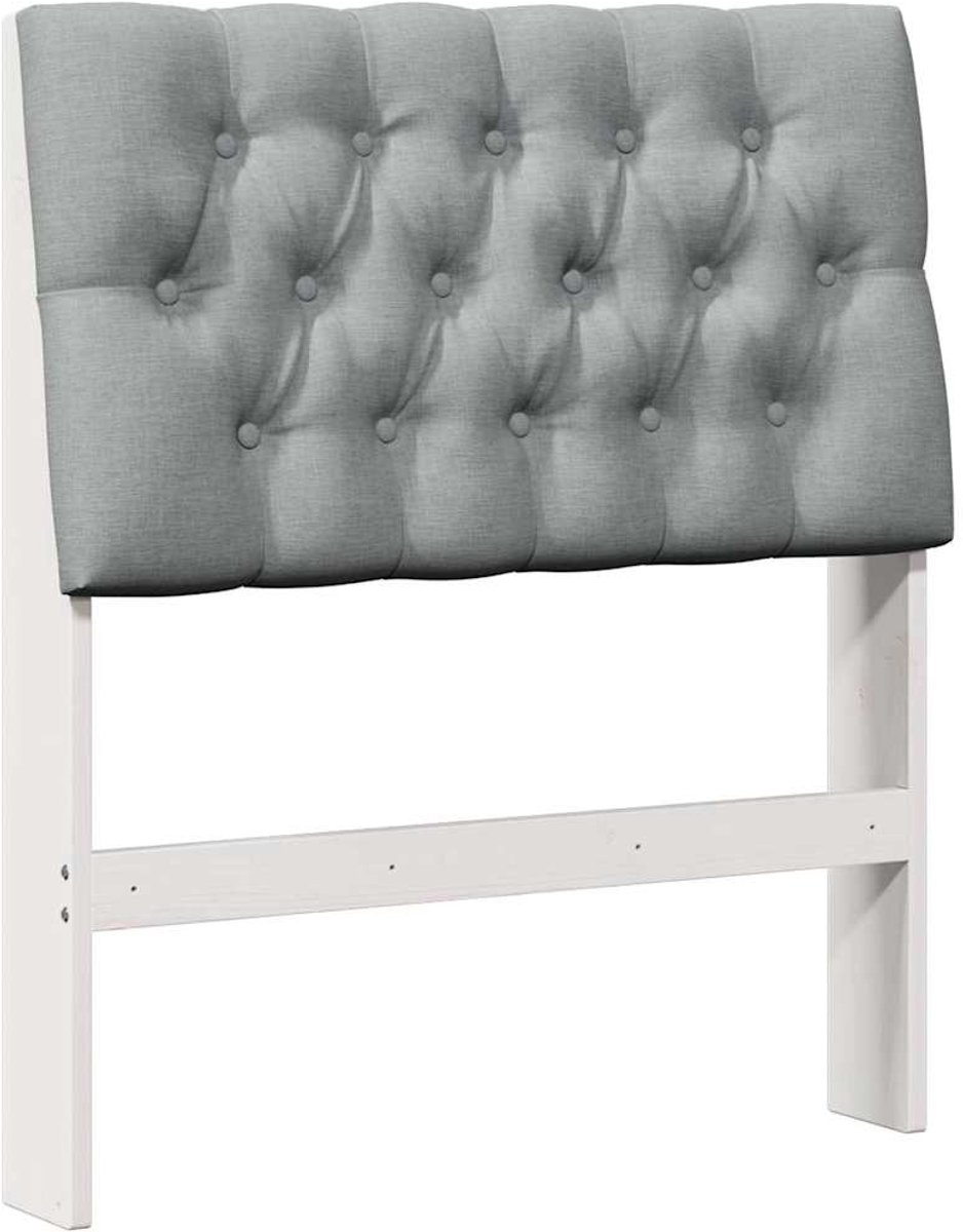vidaXL Gestoffeerd - hoofdbord - Lichtgrijs - 75 - cm - Massief - grenenhout