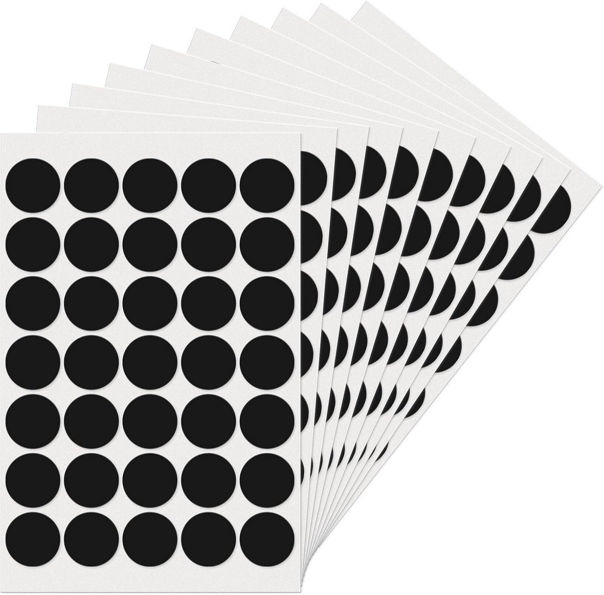 350 Zwarte Ronde Stickers 25mm Zelfklevend - Waterdichte Kleurcodering Etiketten