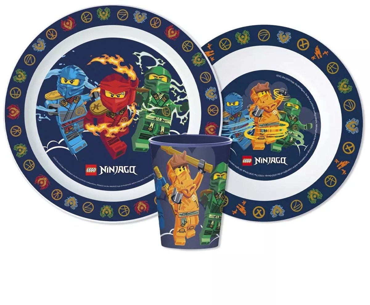 LEGO NINJAGO Elemental Kinderserviesset 3-delig – Bord, Kom en Beker