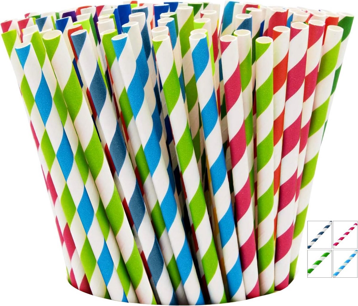 100 Herbruikbare Rietjes van Papier - Duurzaam en Vaatwasmachinebestendig