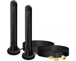 2 stuks Omni-directionele 5G/4G LTE Antenne Versterker met Magneetvoet en SMA/TS9 Connectoren