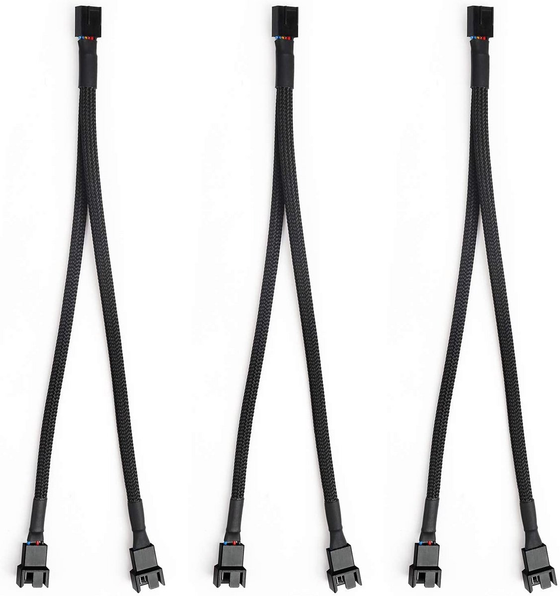 3-Pack PWM PC Ventilator Splitter Kabel - 4-pins & 3-pins Converter (1 naar 2)