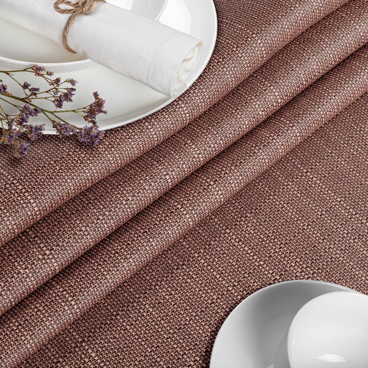 Rond Tafelkleed Katoen Polyester Waterafstotend Damast Dessin 140 cm