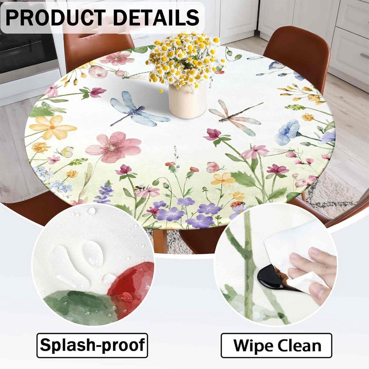 Rond Tafelkleed met Elastische Rand - Stijlvol en Waterdicht Polyester