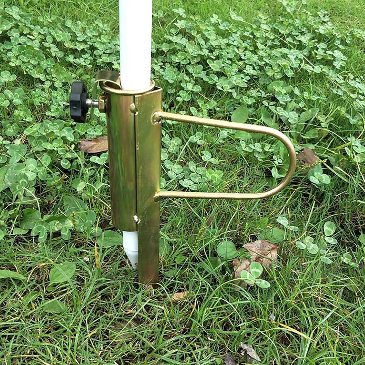2x Metalen Grondpen voor Parasol, Vlaggenmast of Droogmolen - Stevige Bodemhuls voor in het Gras