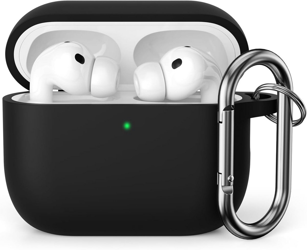 Stootvaste Siliconen Hoes met Karabijnhaak voor AirPods Pro 3 (2025) - Zichtbare LED