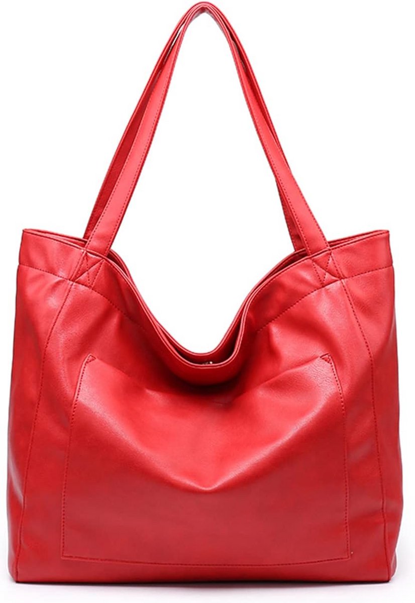 Grote Dames Shopper Tas van Zacht Kunstleer Schoudertas Handtas