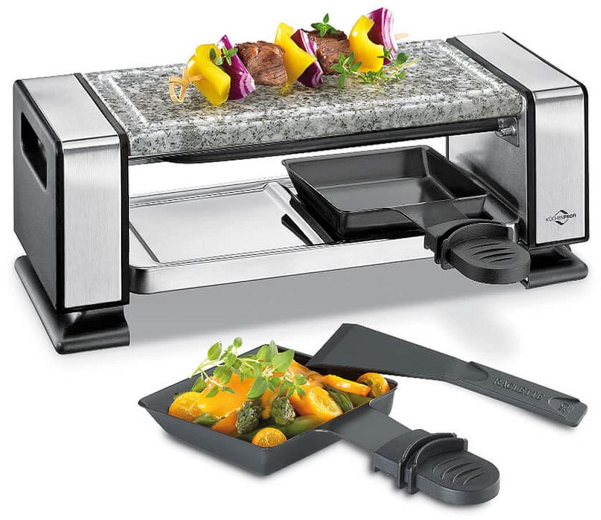 Raclette Set voor 2 Personen Elektrische Raclette Grill Compact Tafelgrill