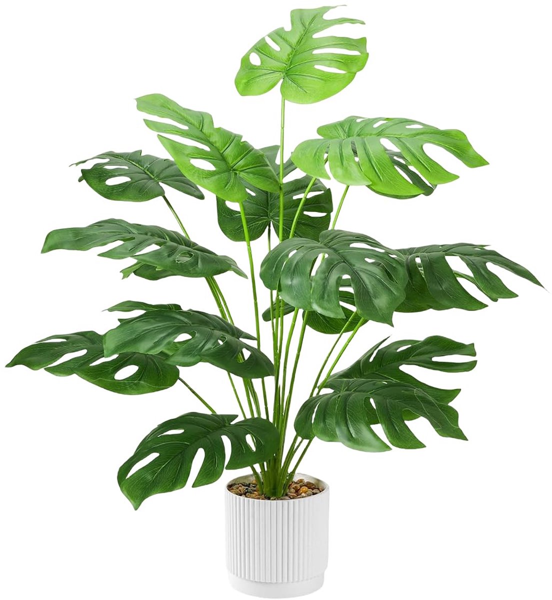 Unyqoos Realistische tropische kunstplant met verstelbare, takken voor binnen en buiten, groente, 71cm