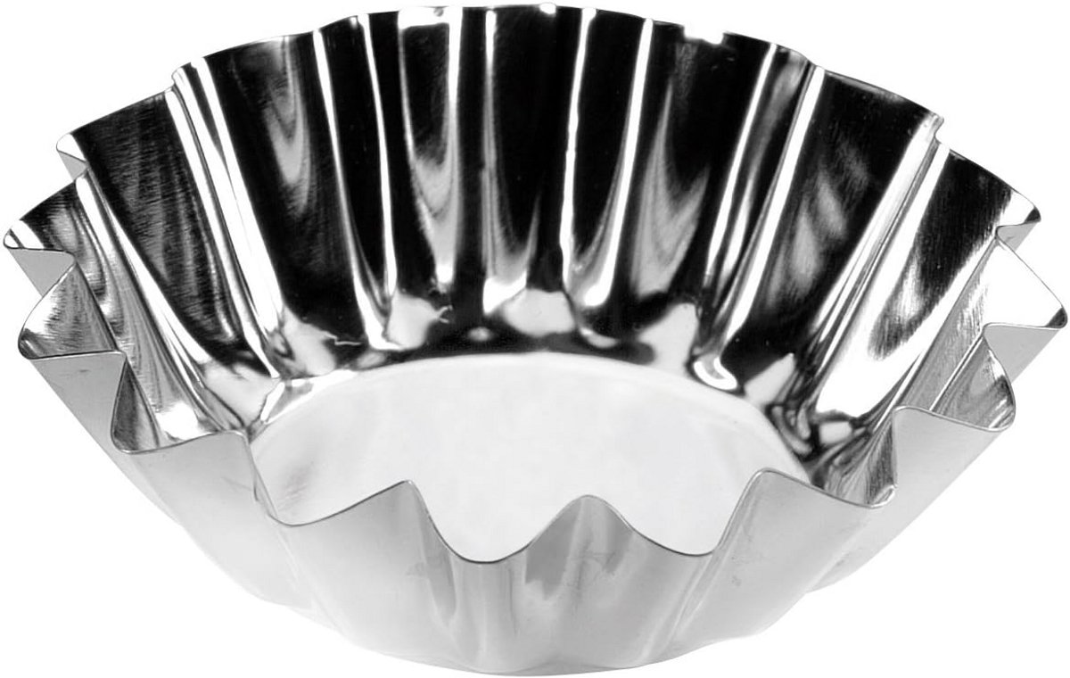 Set van 6 RVS Tartellette Vormpjes voor Taartjes en Quiches