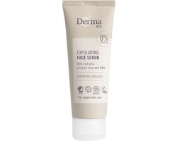 Derma Eco - 2-in-1 Gezichtsscrub - Peelingmasker - 75 ml - met Aloe Vera - 5% AHA Melkzuur - met Vulkansteen Scrubkorrels - AllergyCertified - Parfumvrij