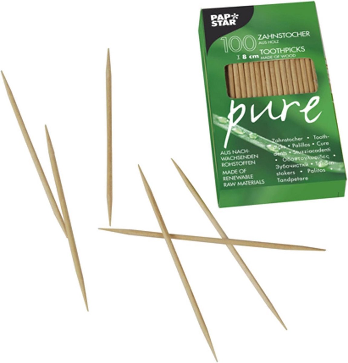 Houten tandenstokers 48x100 stuks 8 cm