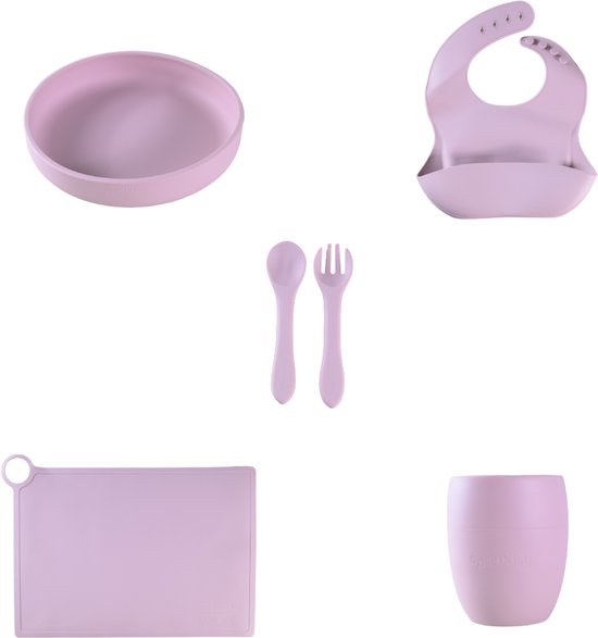 Ensemble de vaisselle Sproudsy Serene - Vaisselle enfant - Cadeau de naissance - Bébé - 5 pièces - Soft Purple