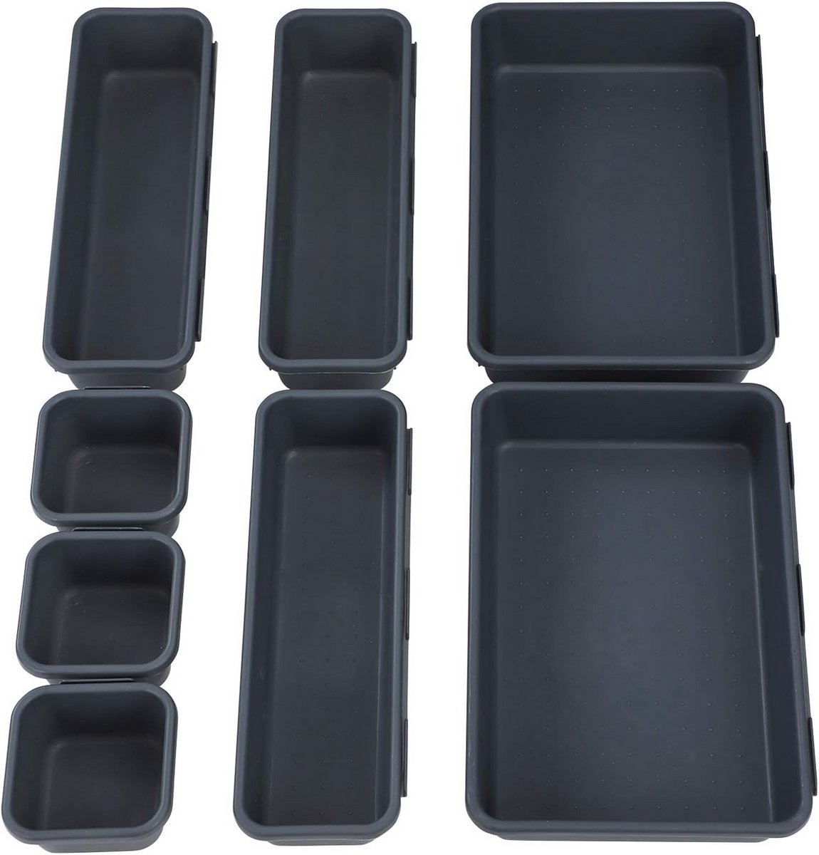 Set van 8 Kunststof Lade-Organizers voor Make-up, Bureau en Keuken