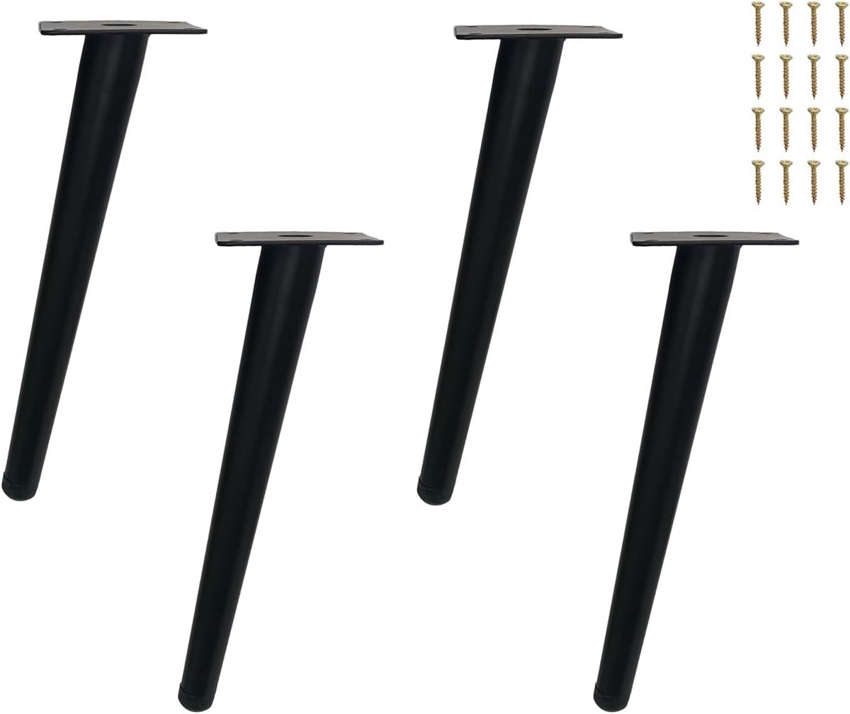 Schuine Metalen Meubelpoten Zwart 25 cm - Set van 4 Universele DIY Poten voor Tafels en Kasten