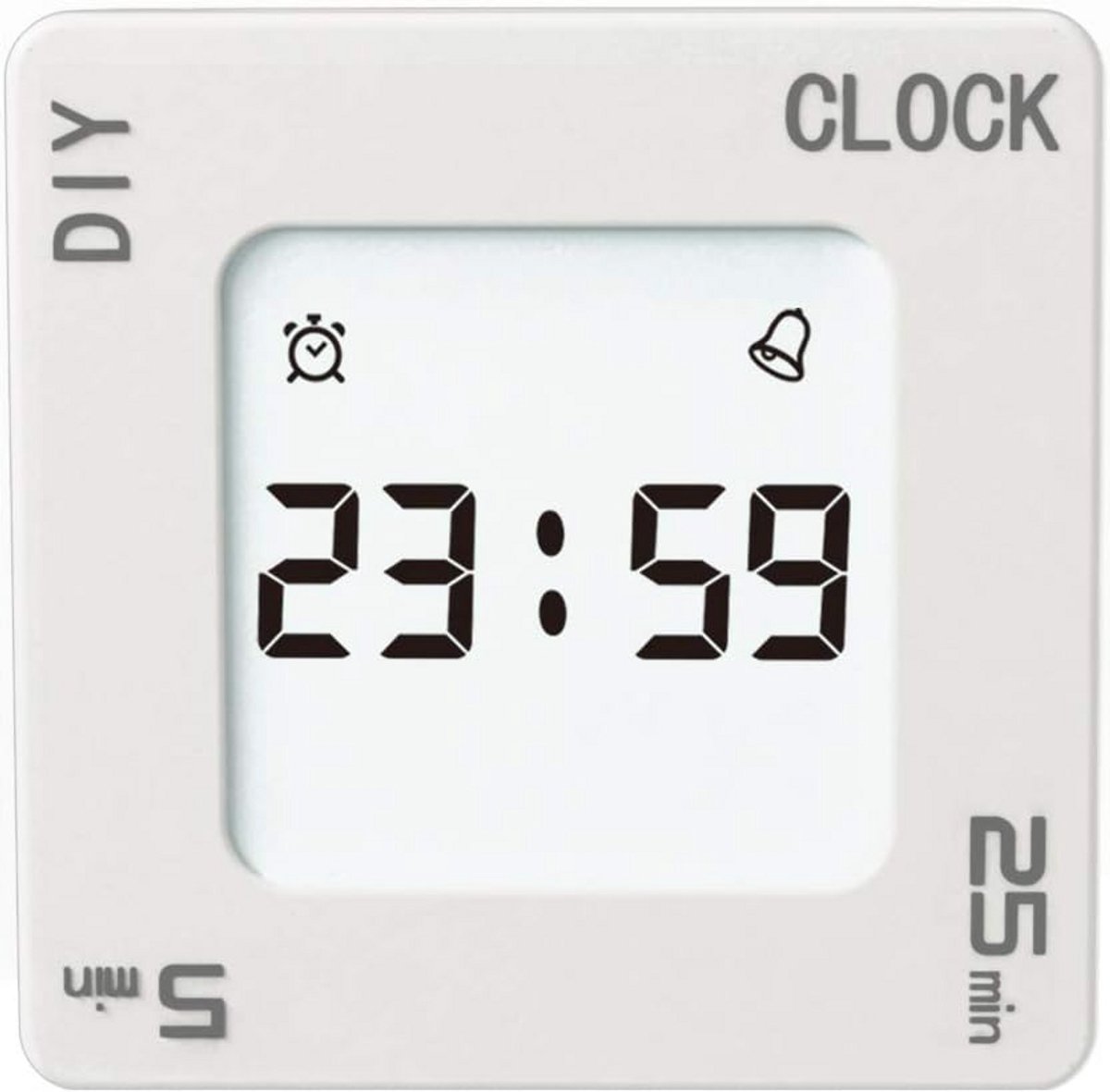 Digitale LCD Wekker met Alarmfunctie en Snooze - Wit