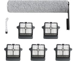 Reserveonderdelen - 7 stuks - geschikt voor Tineco FLOOR ONE S7 PRO - FLOOR ONE S6 - FLOOR ONE SWITCH S6 - FLOOR ONE SWITCH S7 - FLOOR ONE S7 COMBO - FLOOR ONE S7 FLASHDRY nat- en draadloze stofzuiger - 1 rolborstels & 5 HEPA-filters
