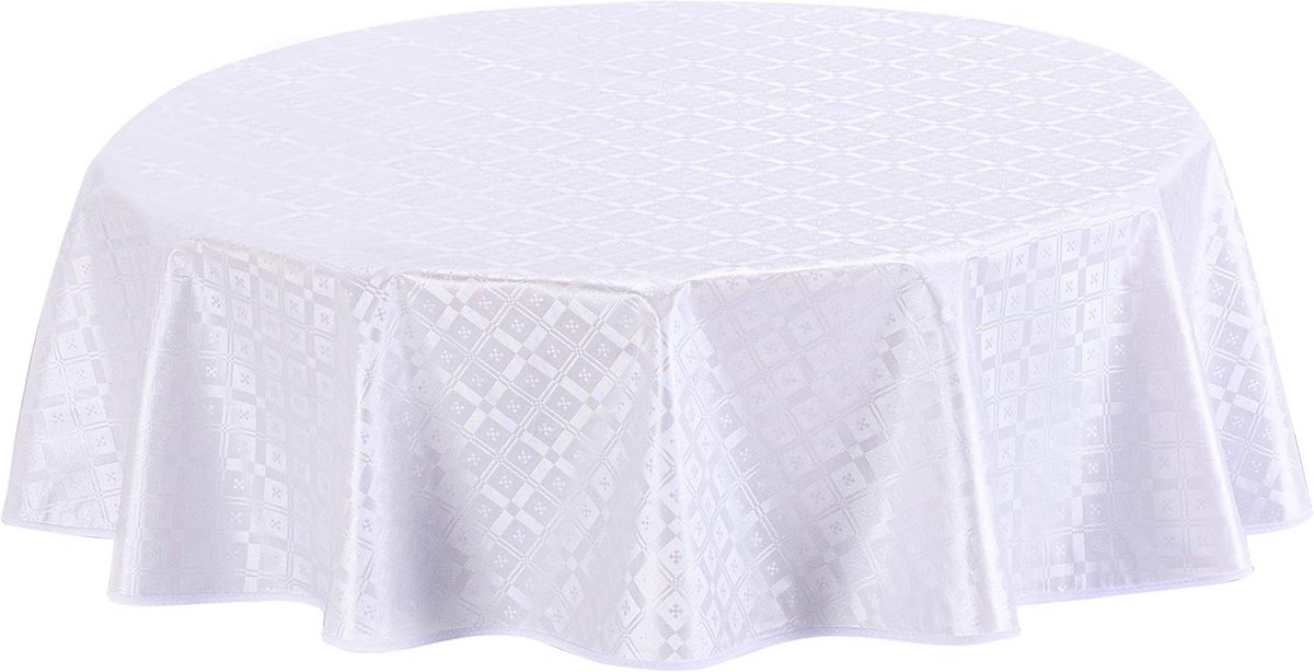 Rond Tafelkleed Gelamineerd Tafelzeil 155 cm Wit