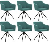 Moderne Eetkamerstoelen 360° Groen set van 6 STUKS Stof / Eetkamer stoelen / Extra stoelen voor huiskamer / Dineerstoelen / Tafelstoelen / Barstoelen / Huiskamer stoelen