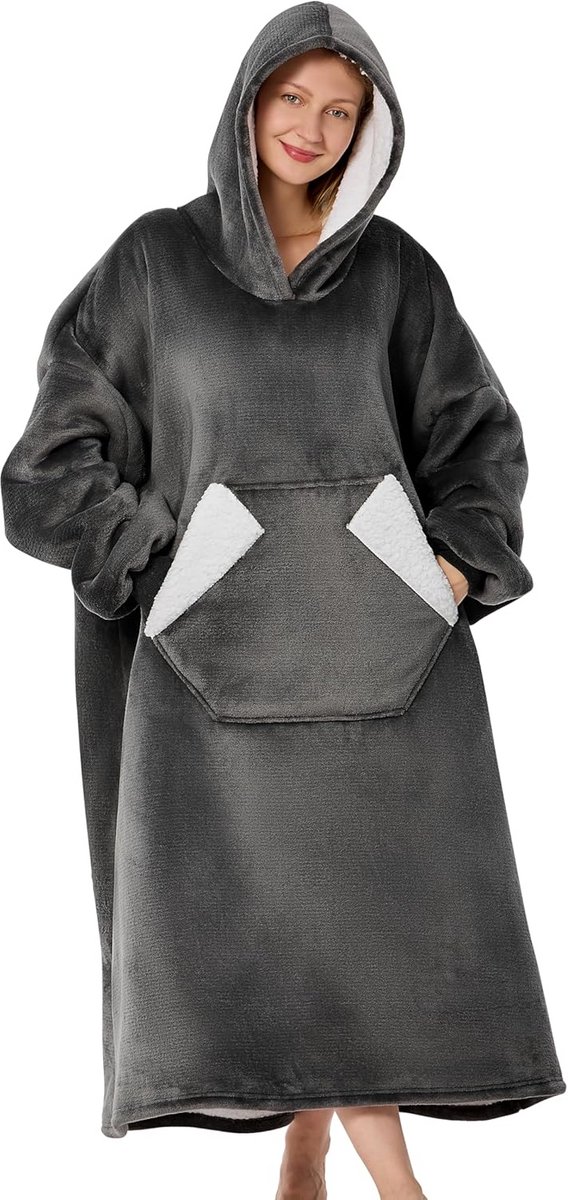 Warme Deken met Mouwen en Capuchon - Comfortabele Sherpa Fleece Draagbare Hoodie