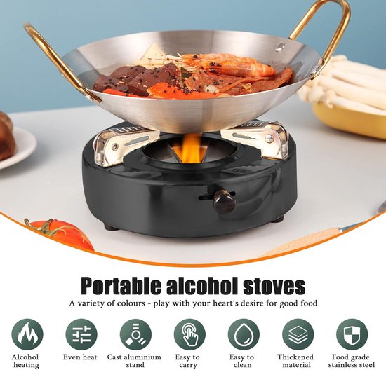 Draagbare Mini Spiritusbrander voor Koken en Grillen - Compact Alcoholfornuis Outdoor & Indoor — afbeelding 5