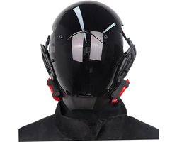 Futuristisch LED Cyberpunk Masker Rood Licht - Verstelbaar Cosplay Helm voor Feest en Disco