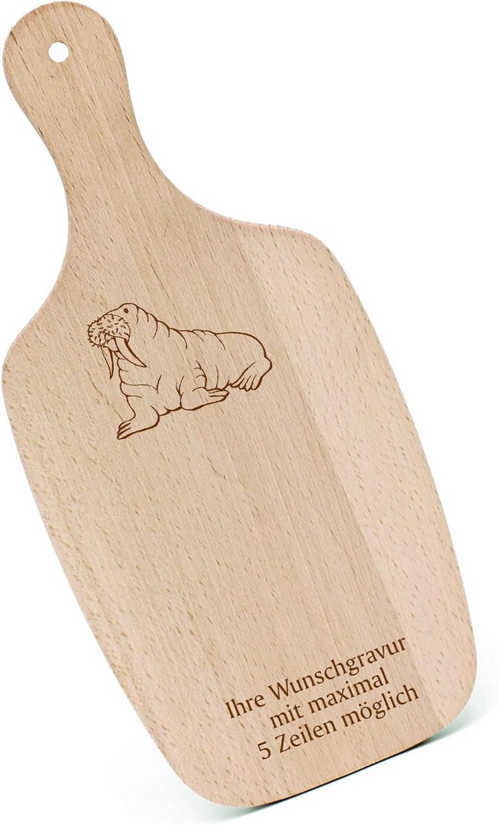 Houten Ontbijtplank met Handvat en Gravure - Snijplank van Beukenhout