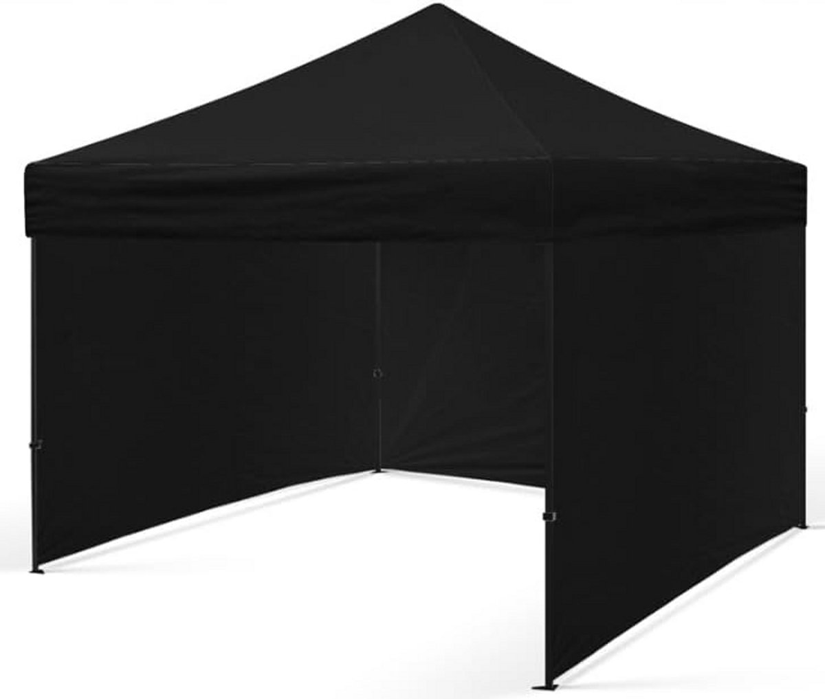 Waterdichte Tuinpaviljoen Tent 3x3m Zwart - Inklapbaar Feesttent met 3 Zijwanden